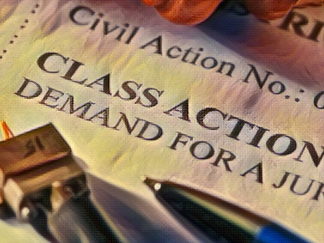 Class action lawsuit mechanical electrical concept