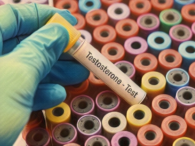Blood sample for testosterone hormone test
