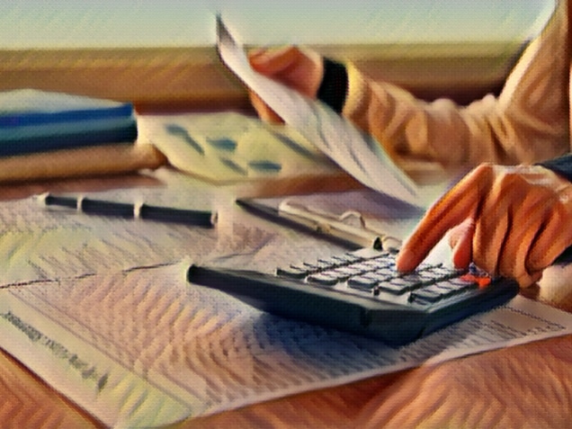 bookkeeper inspector calculated and checking balance account. accounting and auditing concept.