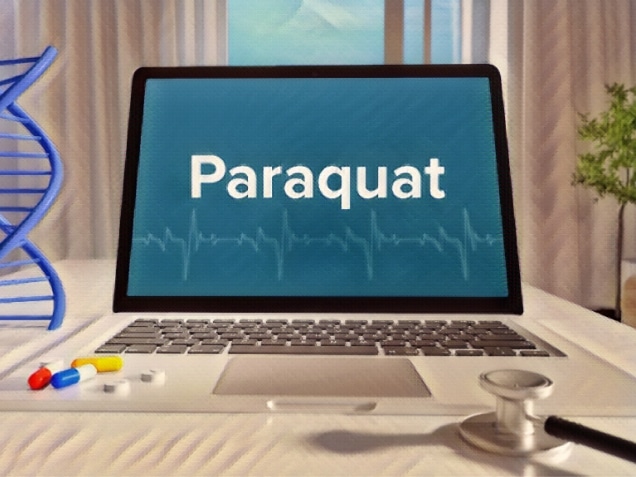Computer in the office with paraquat on the screen