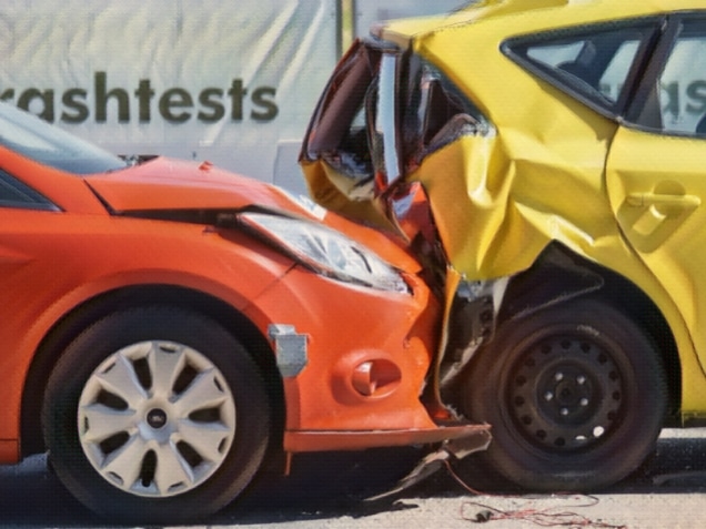 cars on crash test