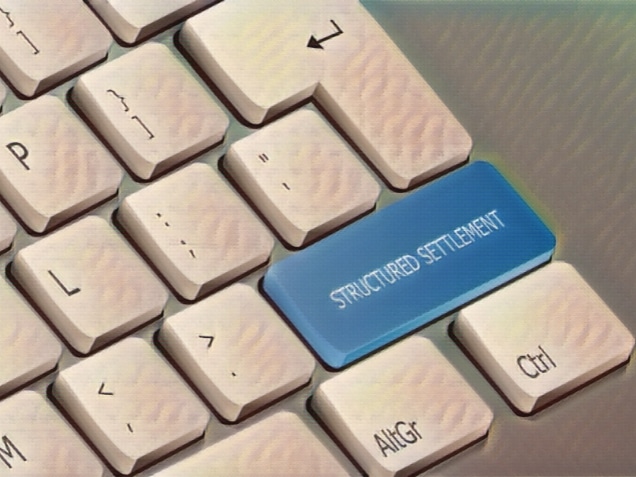 structured settlement written on the keyboard button