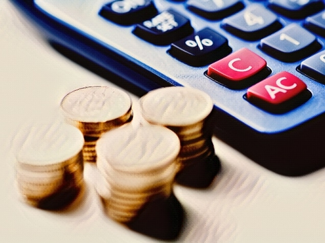 coins and calculator