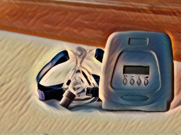 CPAP machine with mask