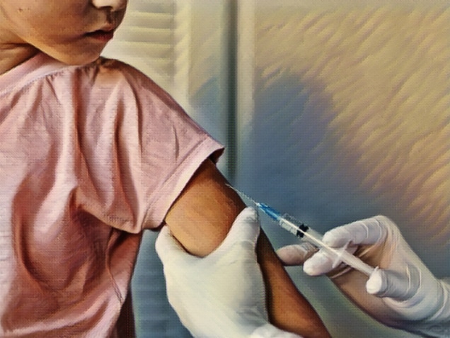 doctor administering vaccine to a kid
