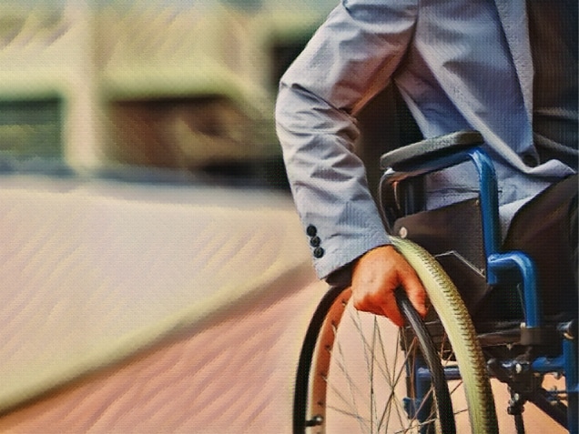 man on a wheelchair