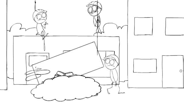Stickman figures of Ankin Law Office Medical Malpractice Commercial