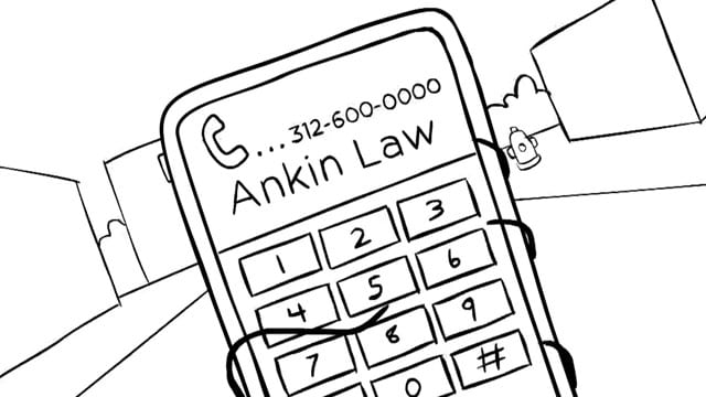 cartoon drawing mobile phone dialing Ankin Law