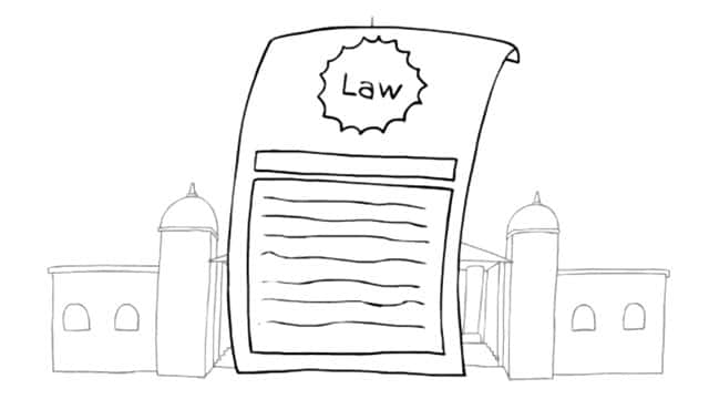 written law and courthouse icon