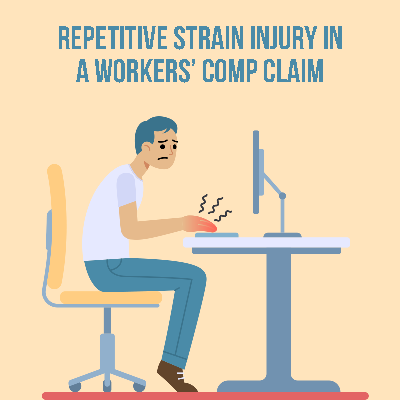 Illustration of repetitive strain injury in workers' comp claim