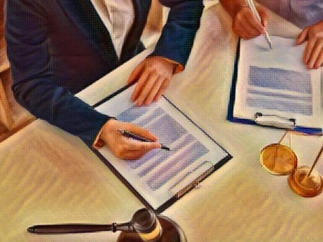 top view of lawyers working