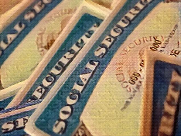 studio shot of social security card