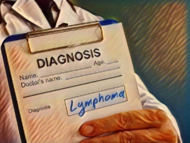 medical form with diagnosis lymphoma