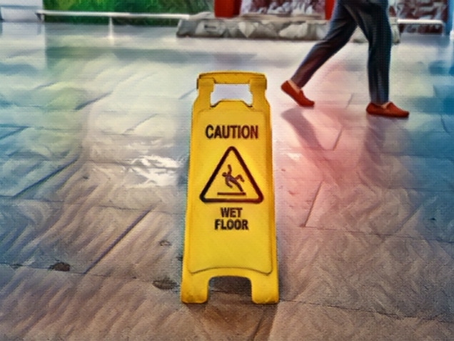 Caution wet floor